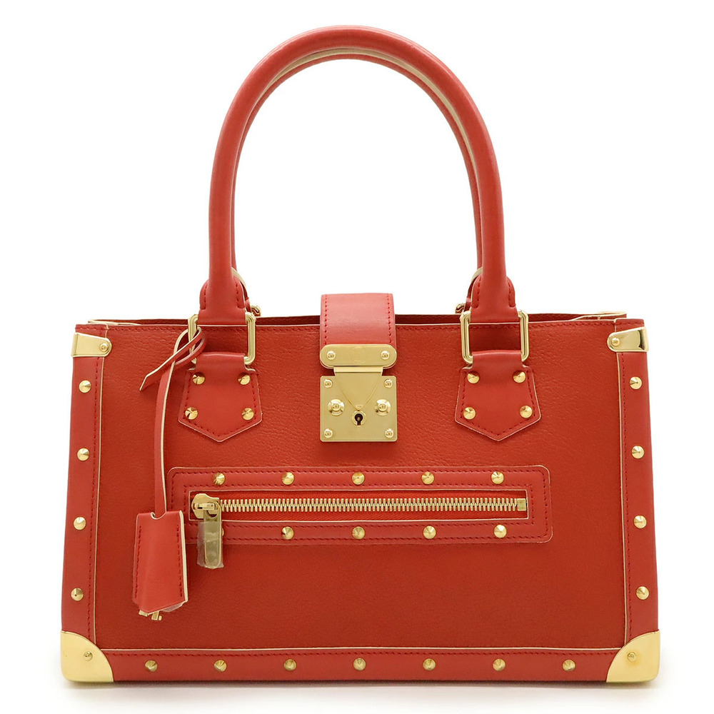 LOUIS VUITTON Suhali Fabulous Tote Bag Handbag Studded Leather Red